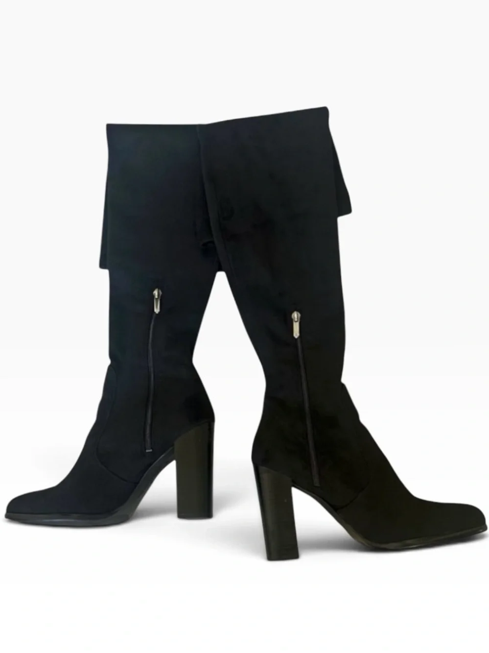 Sam Edelman Black Suede Over The Knee High Heel Vena 2 Boots Size 10